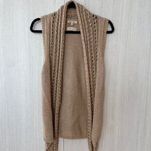 Massimo Dutti Linen-Cotton Open Knit Vest – Size S (sale ends 09/17)
